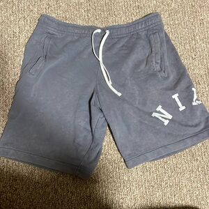 Nike Men's Athletic Shorts in Faded Blue with White Drawstring